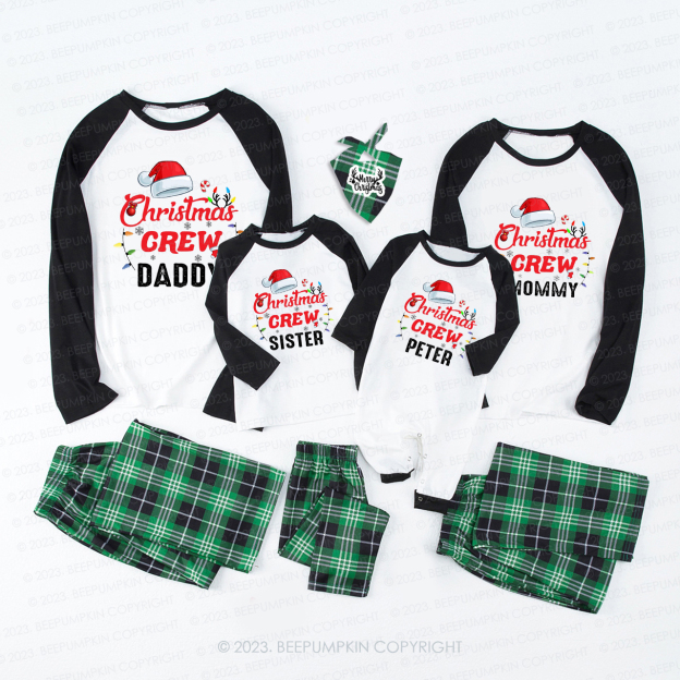 Personalized Custom Snow Christmas Crew Matching Pajamas