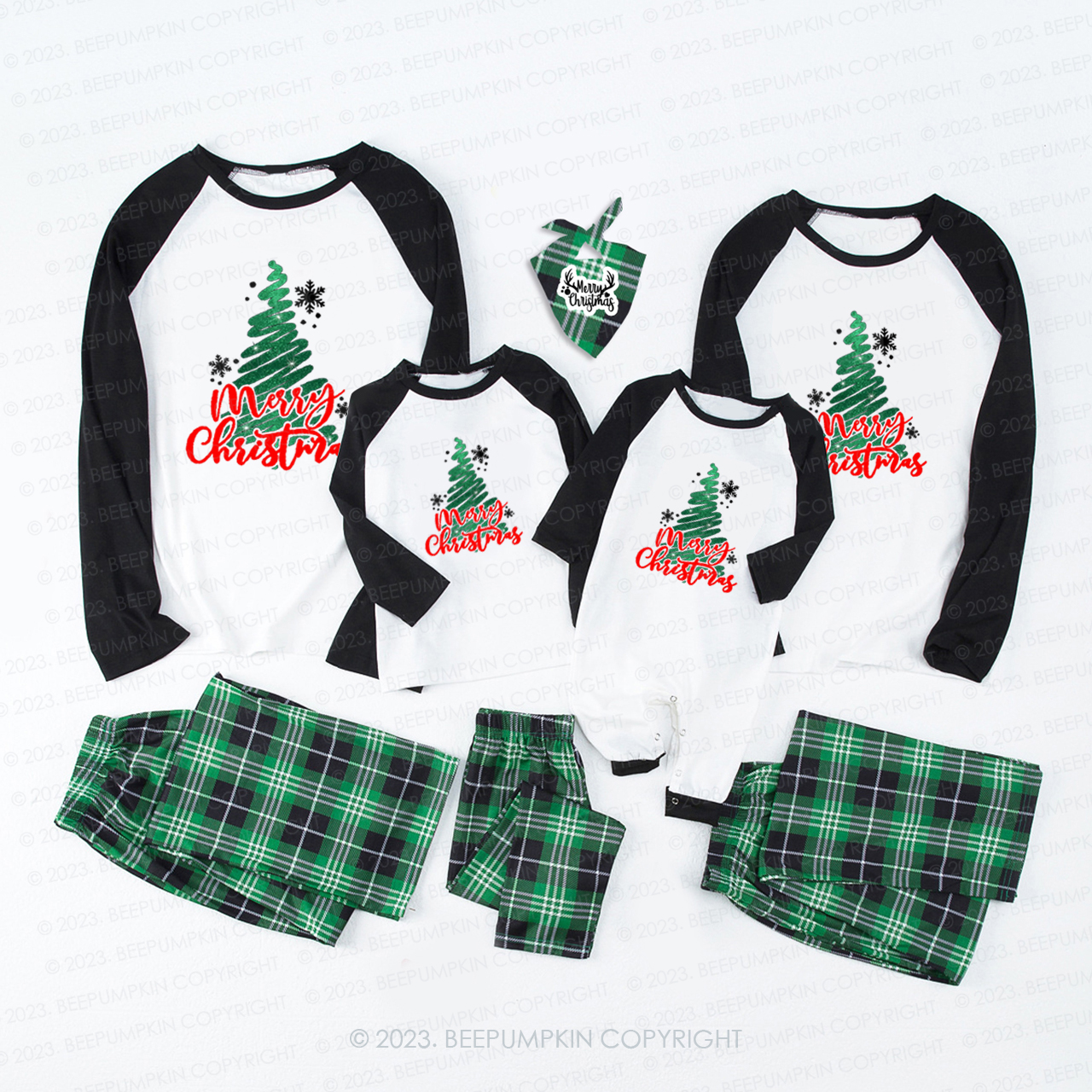 Christmas Tree Scribble Family Matching Pajamas