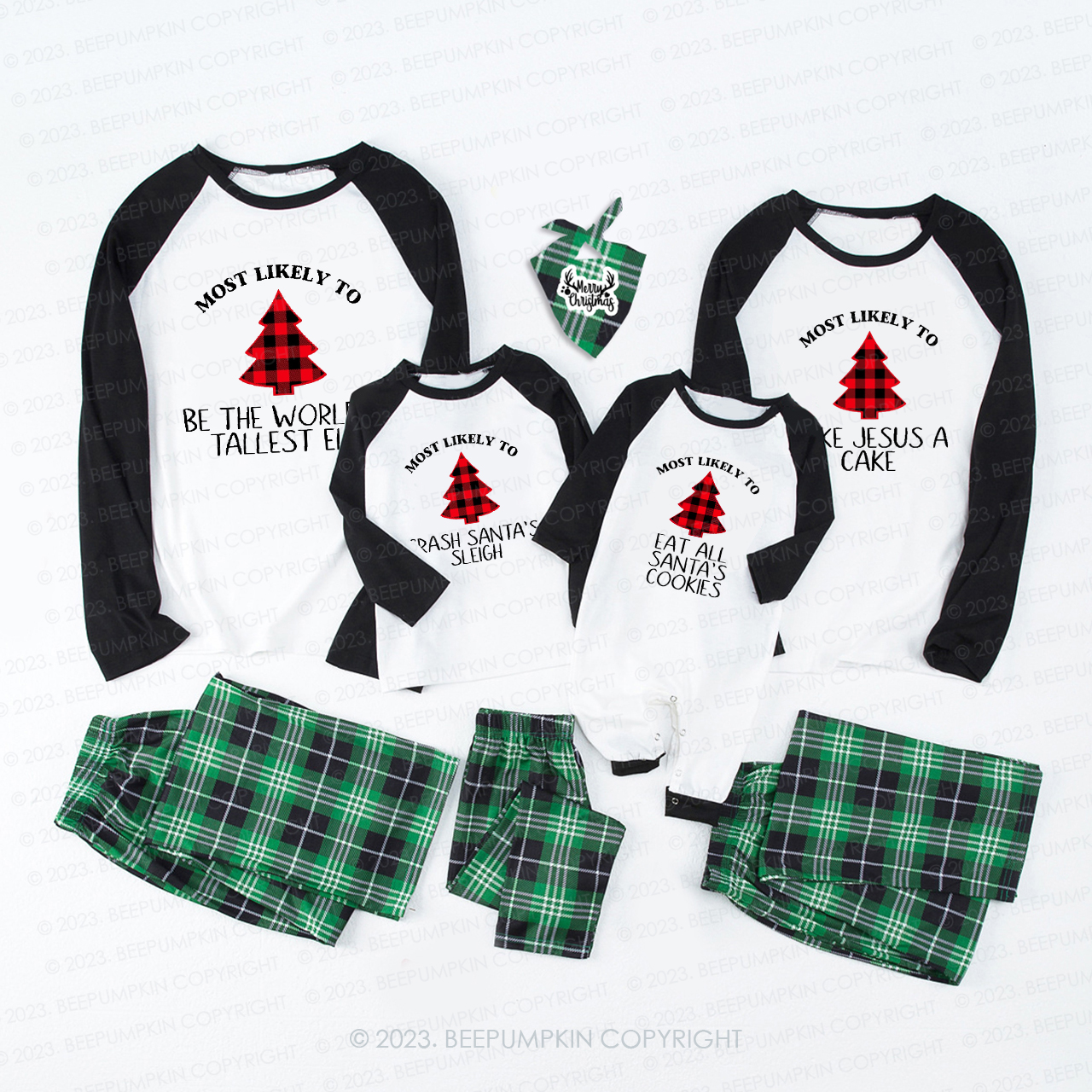 Buffalo Plaid Most Likely to, Funny Christmas Party Matching Pajamas