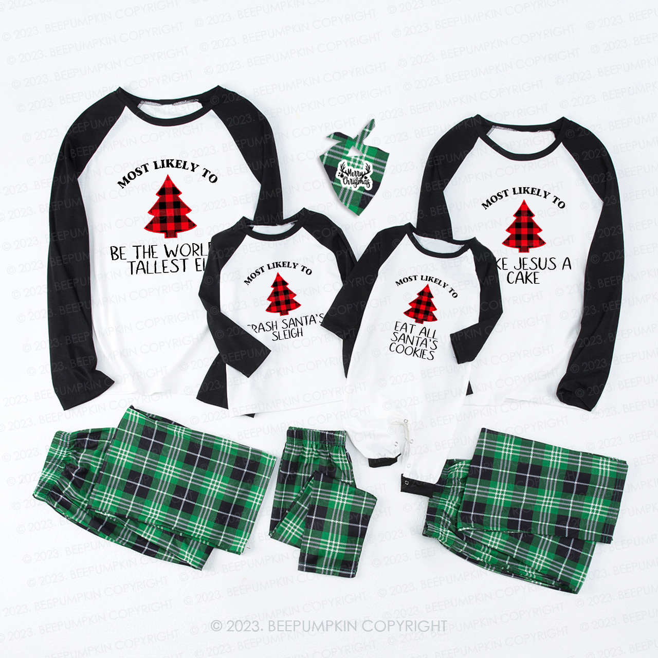 Buffalo Plaid Most Likely to, Funny Christmas Party Matching Pajamas