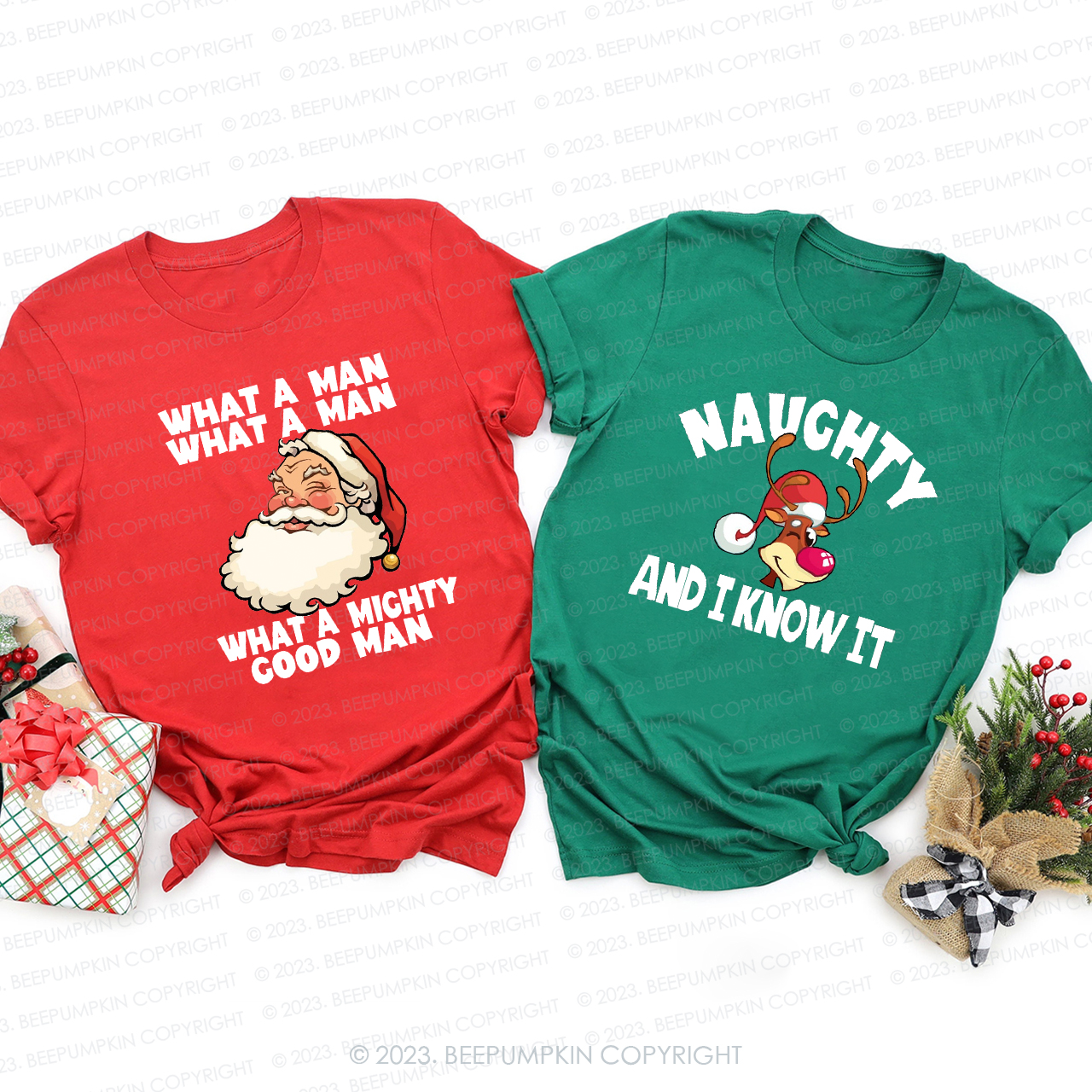 Family Group Matching Christmas Party Tees