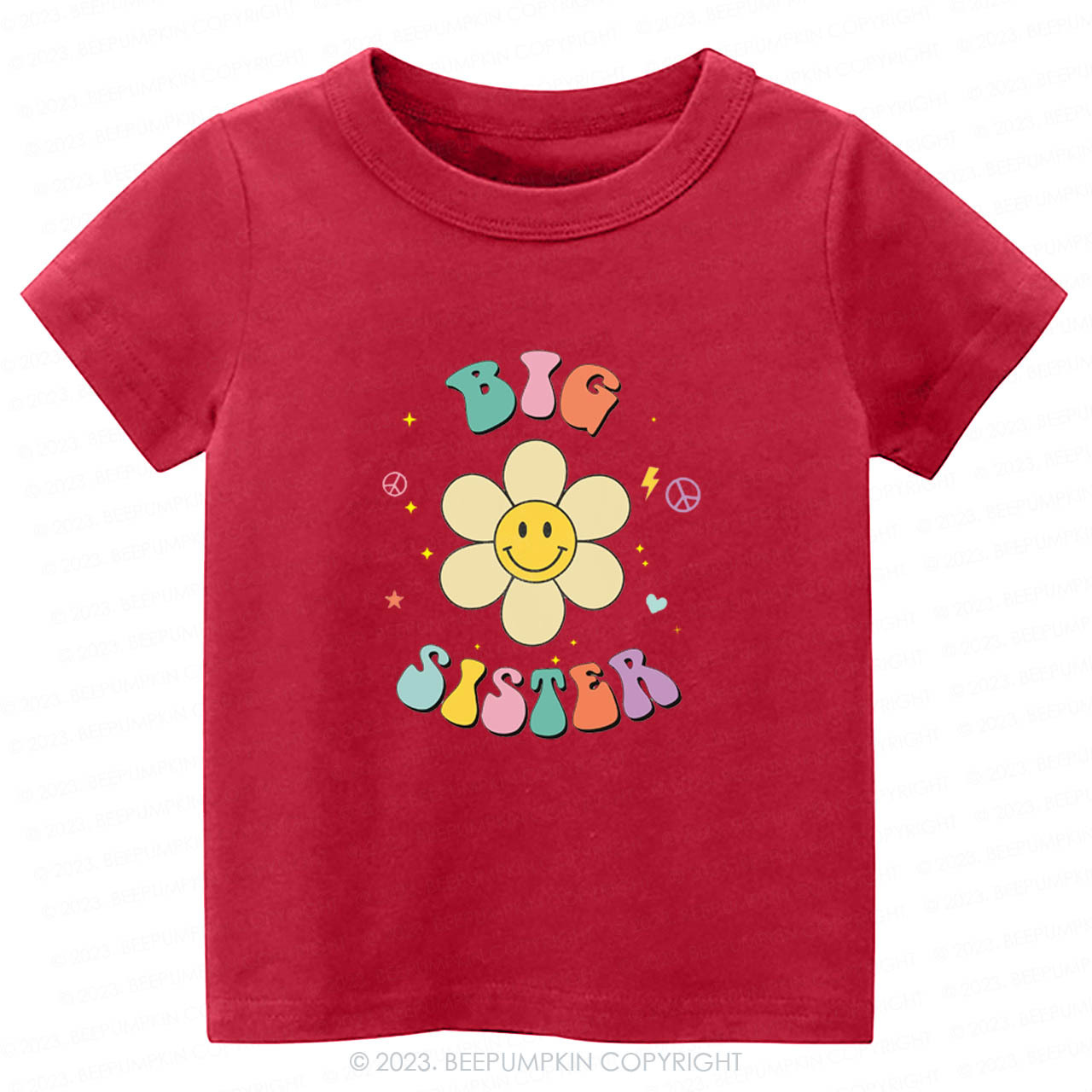 Personalized Smiley Face Flower Sibling -Toddler Tees