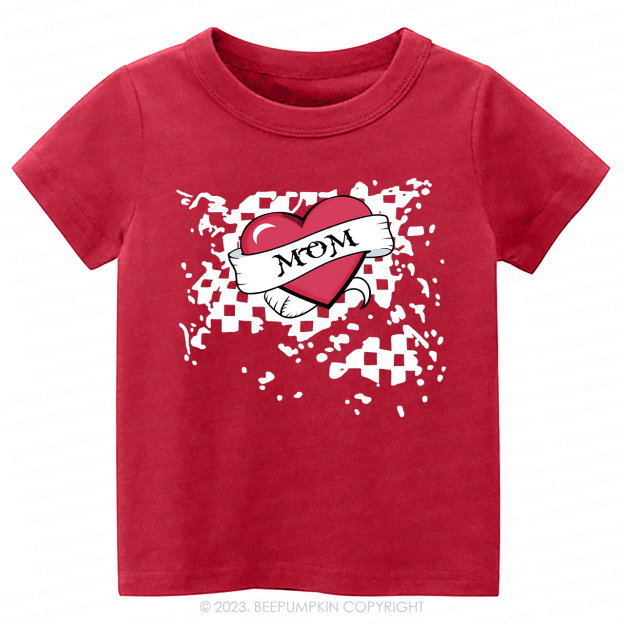 Mom Heart Trucker Tees For Toddler&Kids Valentines Day