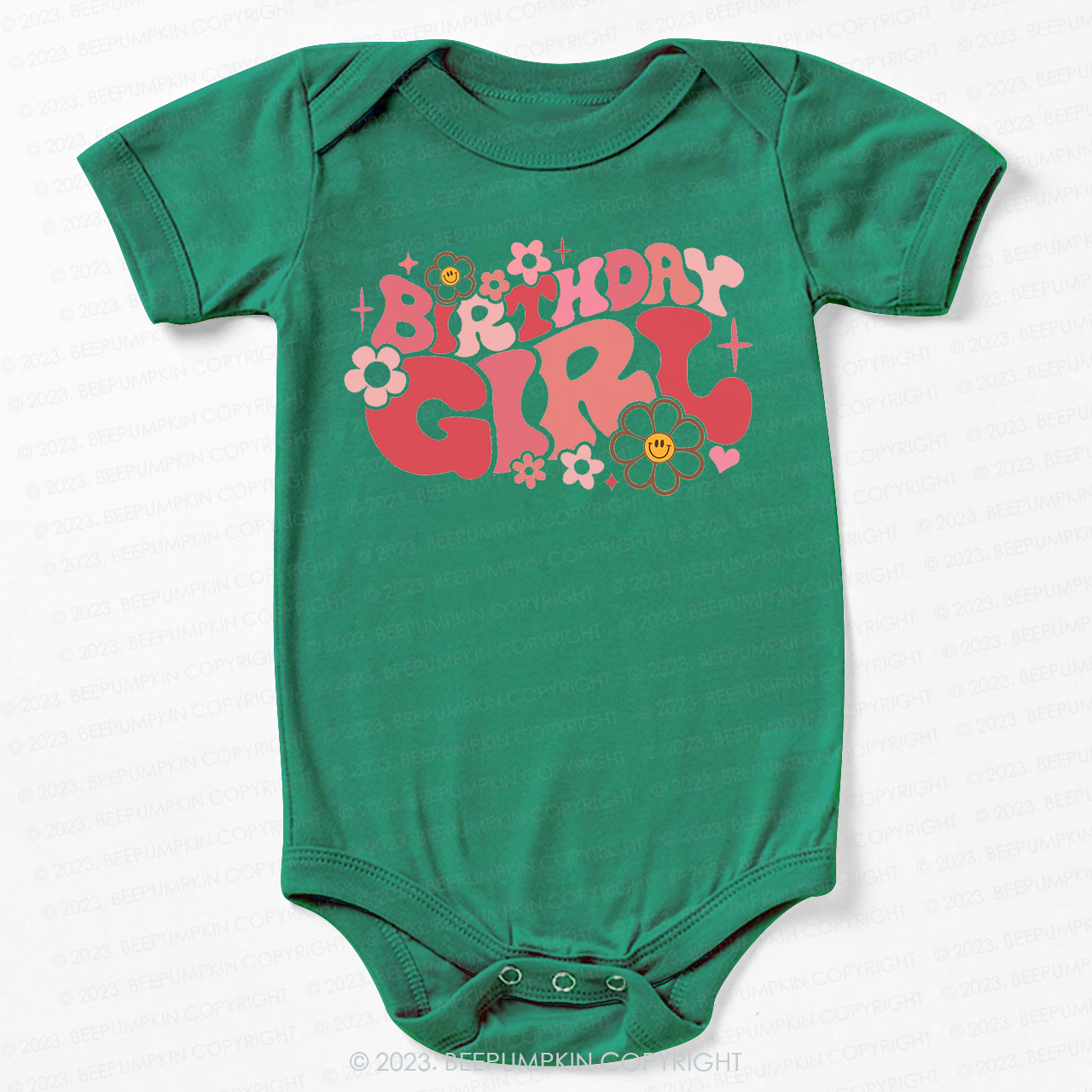 Pink Retro Birthday Bodysuit For Baby