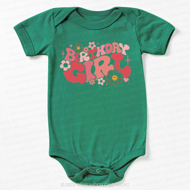 Pink Retro Birthday Bodysuit For Baby