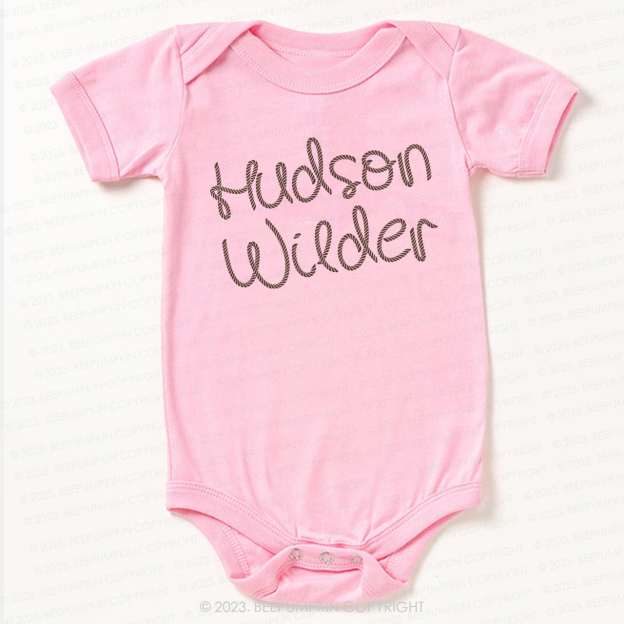 Western Rope With Custom Name Bodysuit For Baby