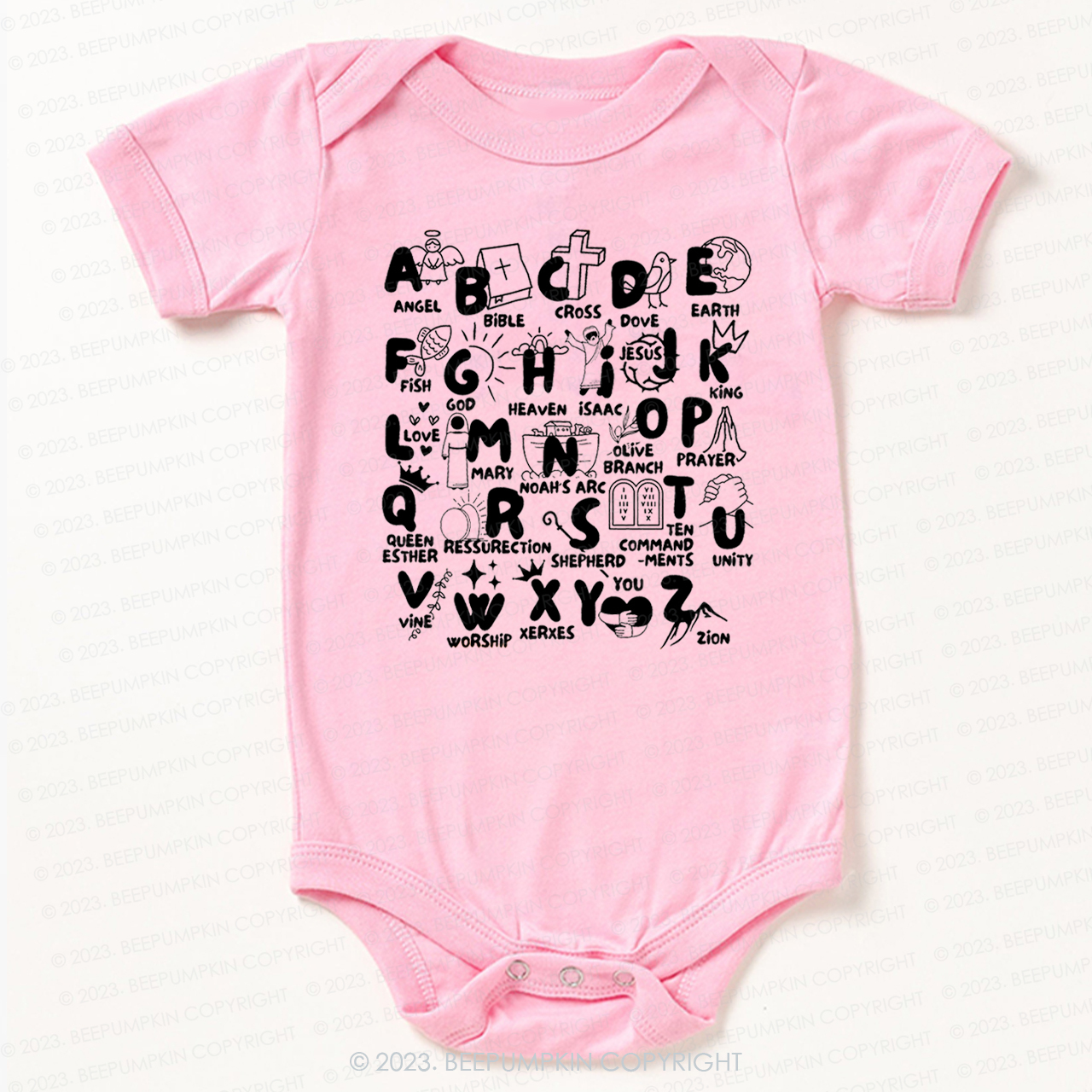 Biblical Alphabet Cut File Bodysuit For Baby