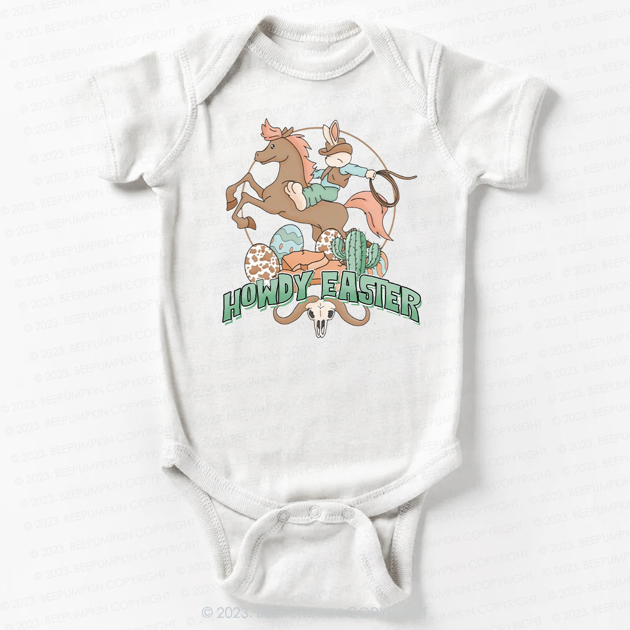 Howdy Easter Natural Bodysuit For Baby