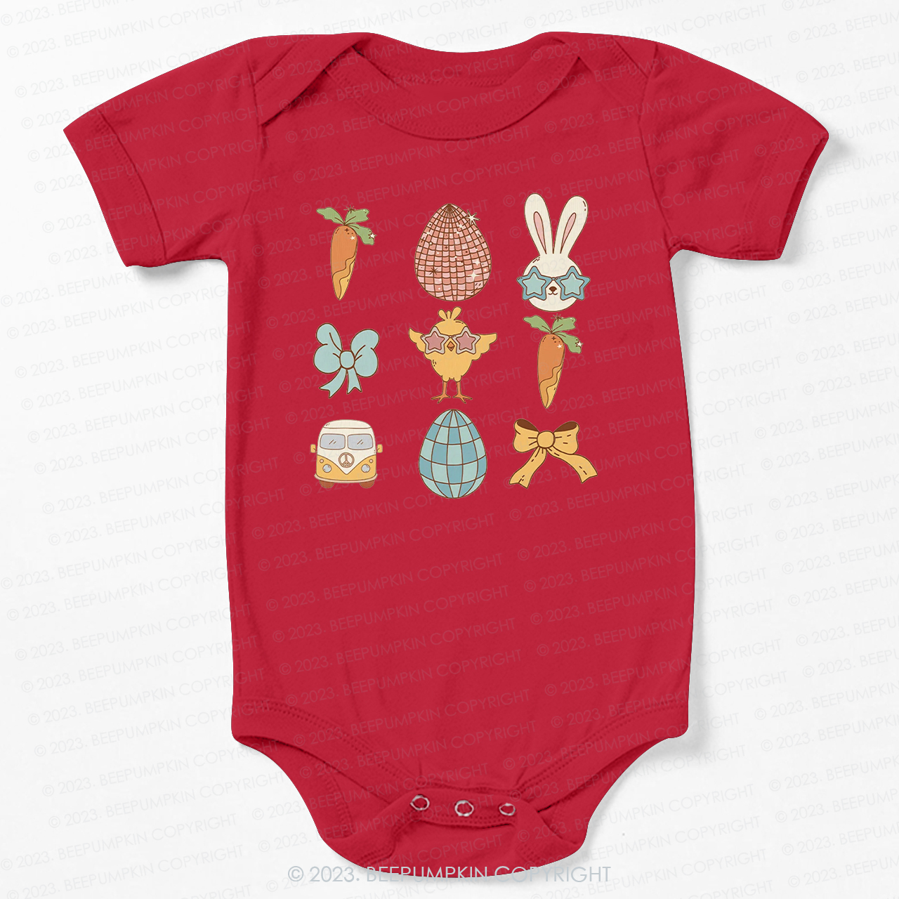 Kids Easter Carrot Car Bow Bodysuit For Baby