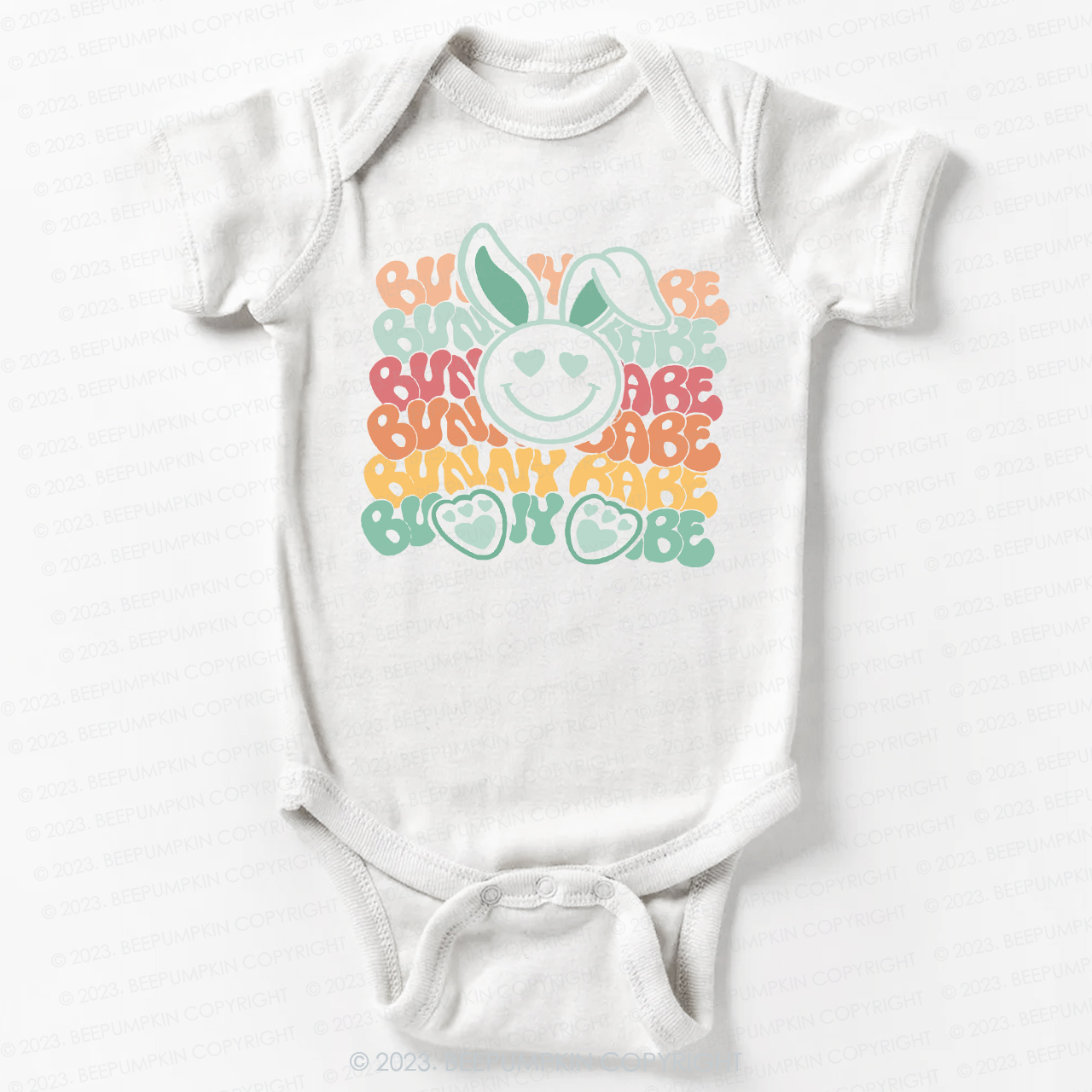 Cute Retro Graphic Bunny Babe Bodysuit For Baby