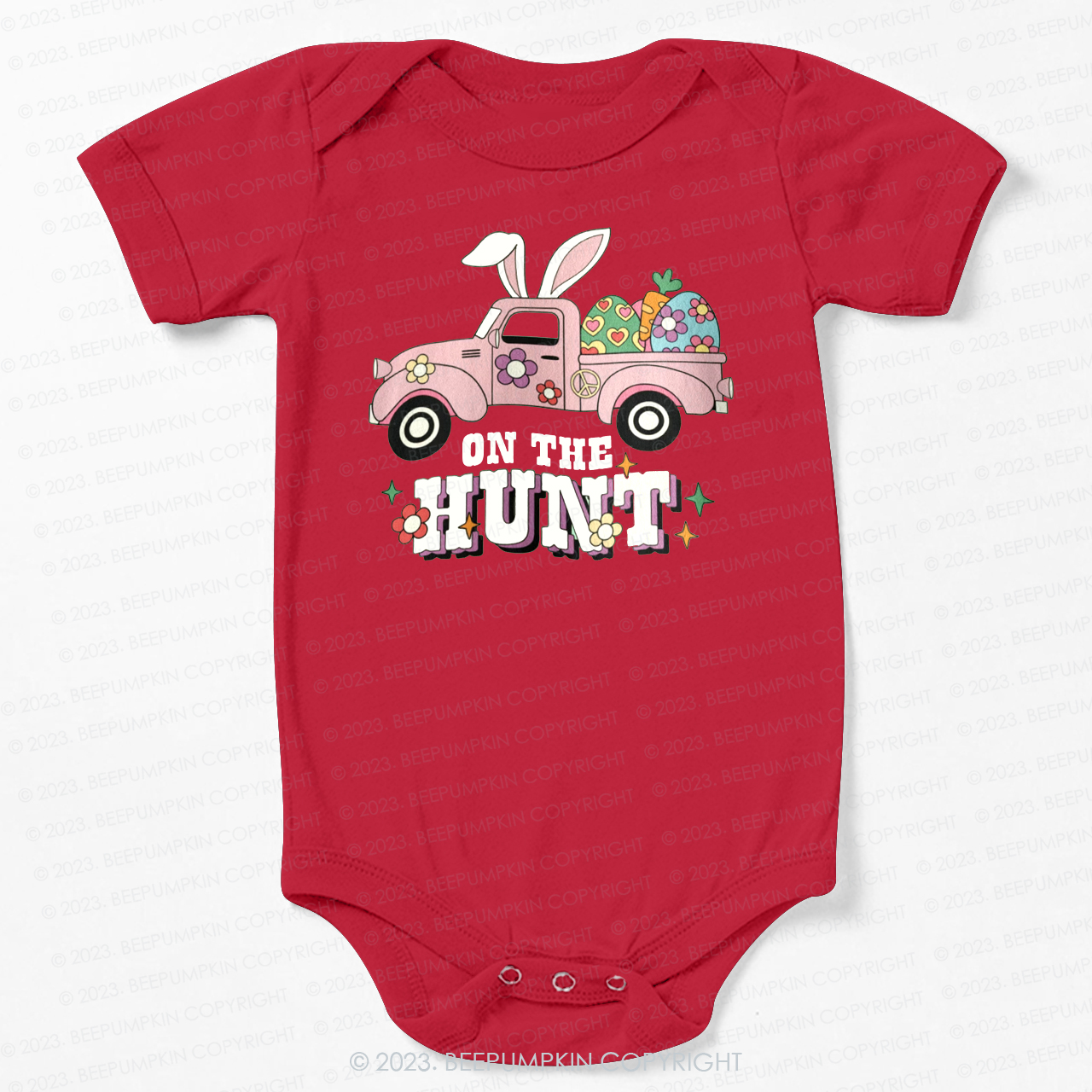 On The Hunt Easter Bunny And Car Bodysuit For Baby