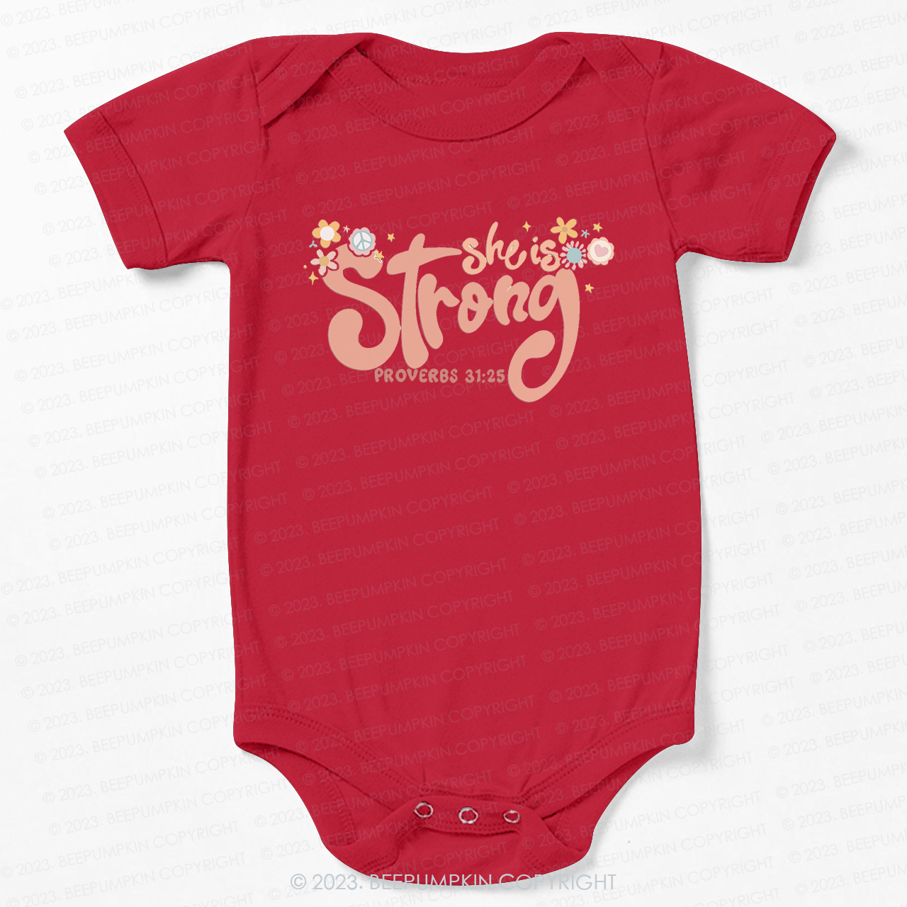 She is Strong Proverbs 31:25 Bodysuit For Baby