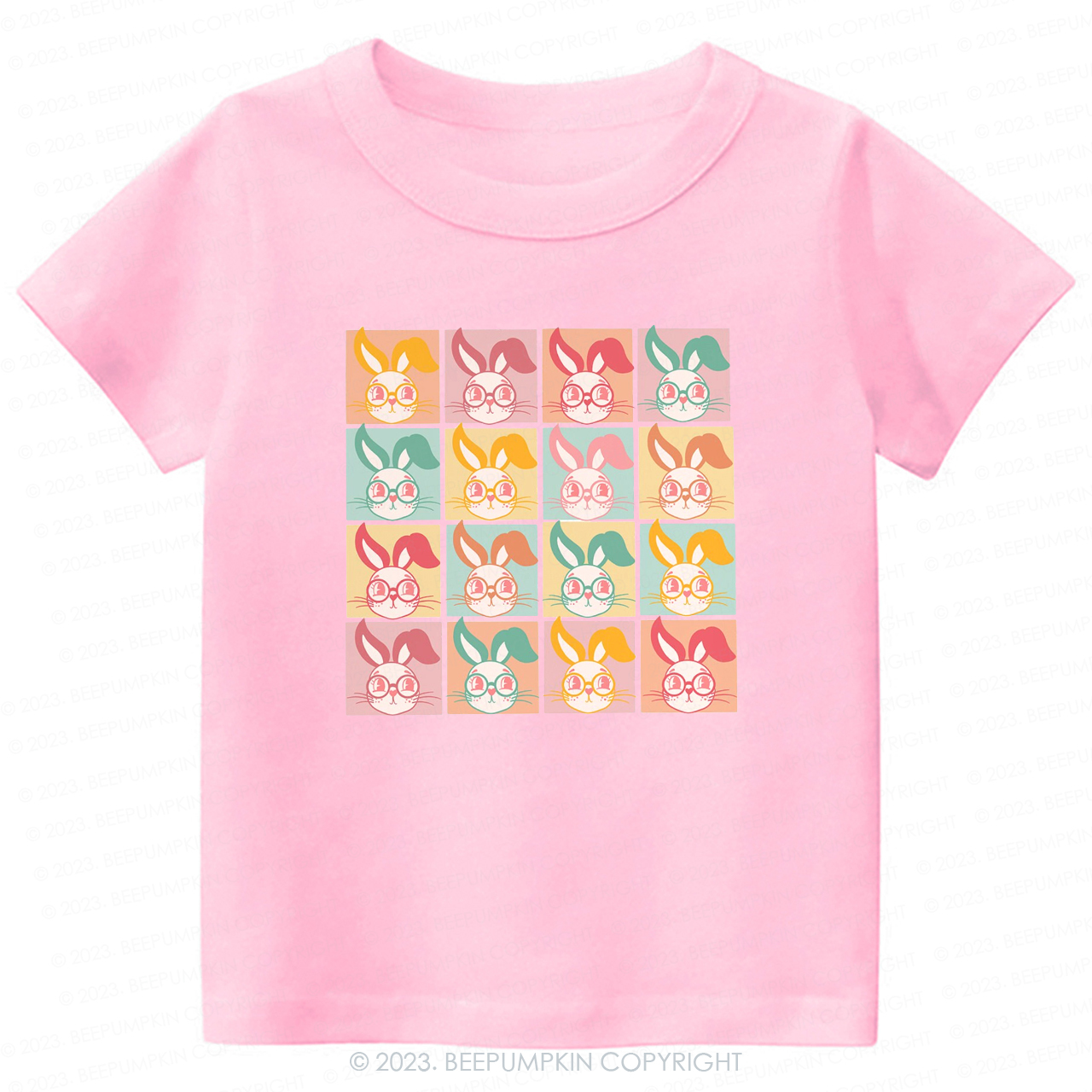 Checkered Bunny Kids Retro -Toddler Tees
