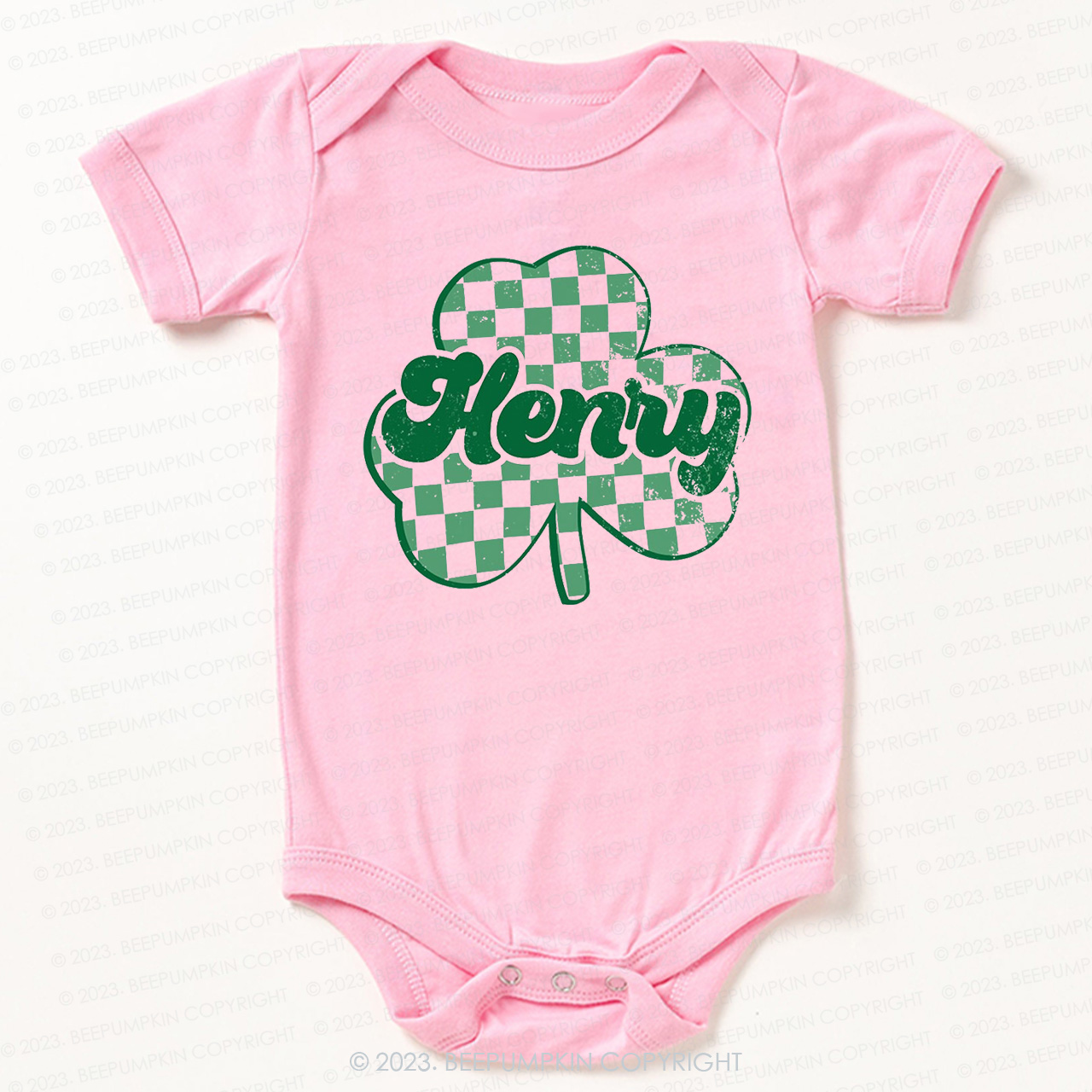 Clover Leaf with Name St.Patricks Day Bodysuit For Baby