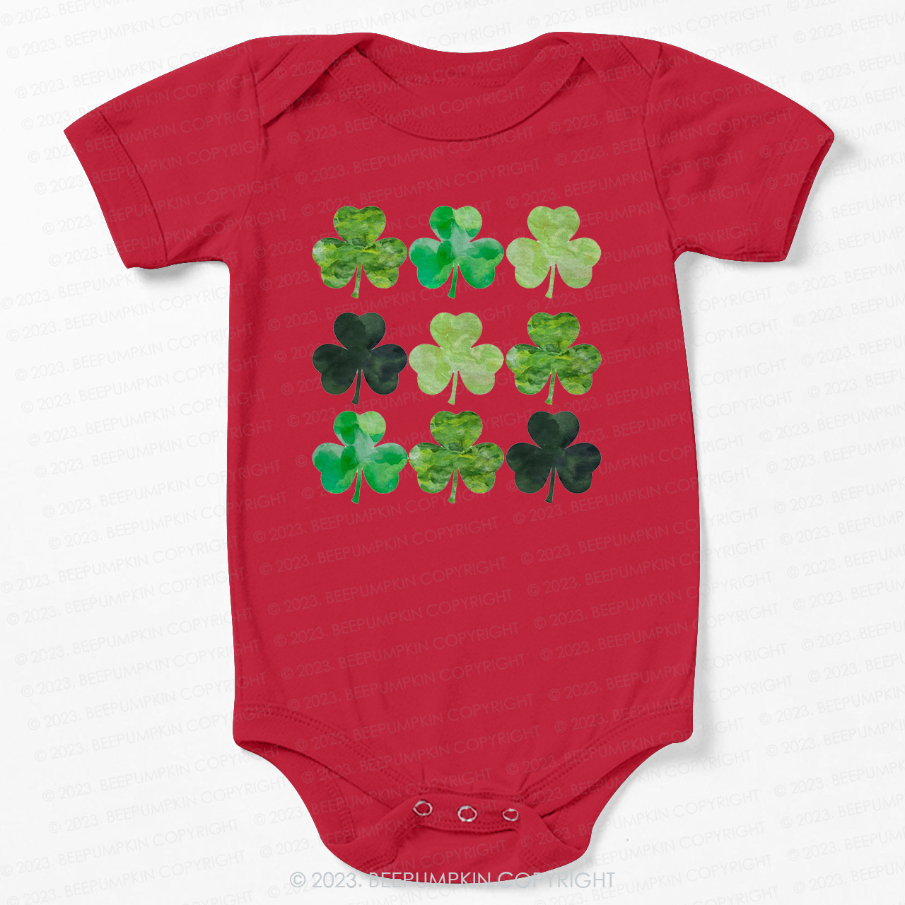 Watercolor Clovers St.Patricks Day Bodysuit For Baby