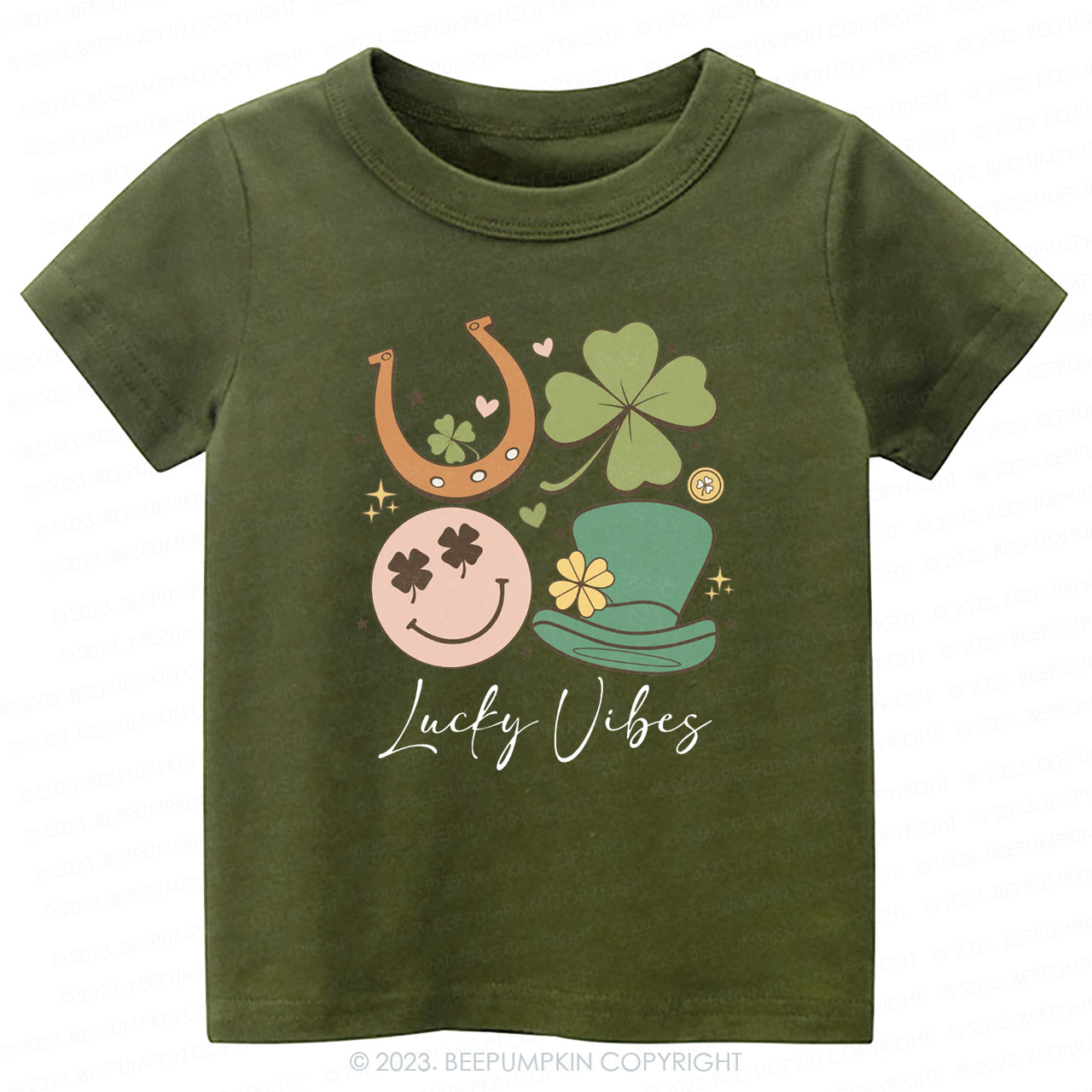 Lucky Vibes St.Patricks Day-Toddler&Kids Tees