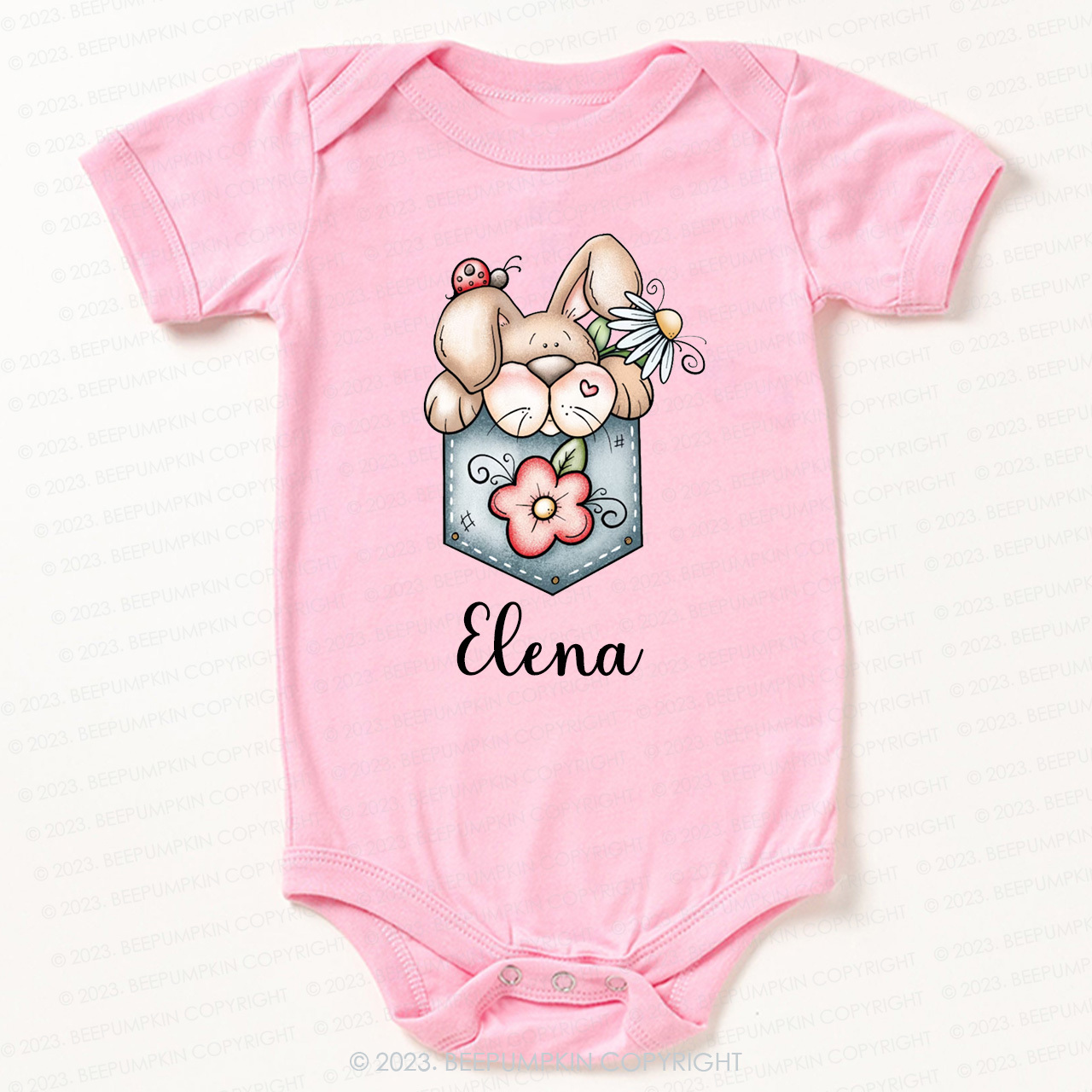 Pocket Bunny Hoppy Easter Bodysuit For Baby