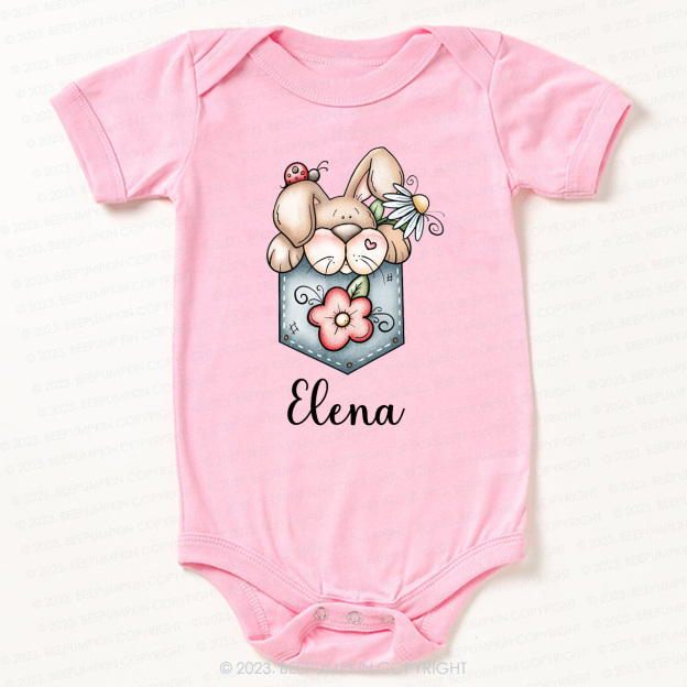 Pocket Bunny Hoppy Easter Bodysuit For Baby