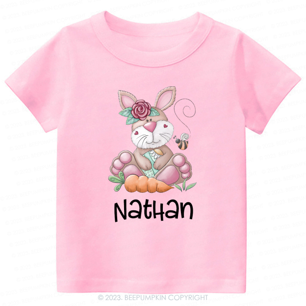 Personalized Spring Happy Bunny Easter Toddler Tees