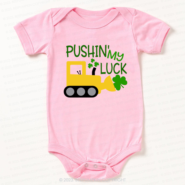 Pushin' My Luck St.Patricks Day Bodysuit For Baby