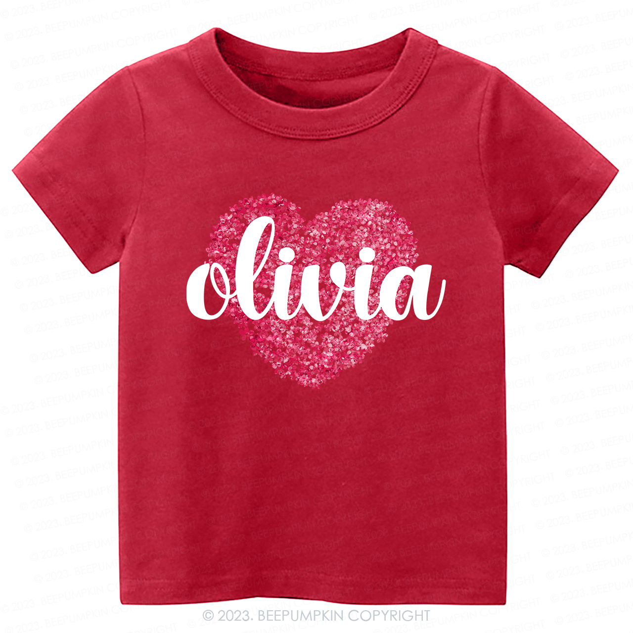 Personalized Floral Valentines Day Kids Tees