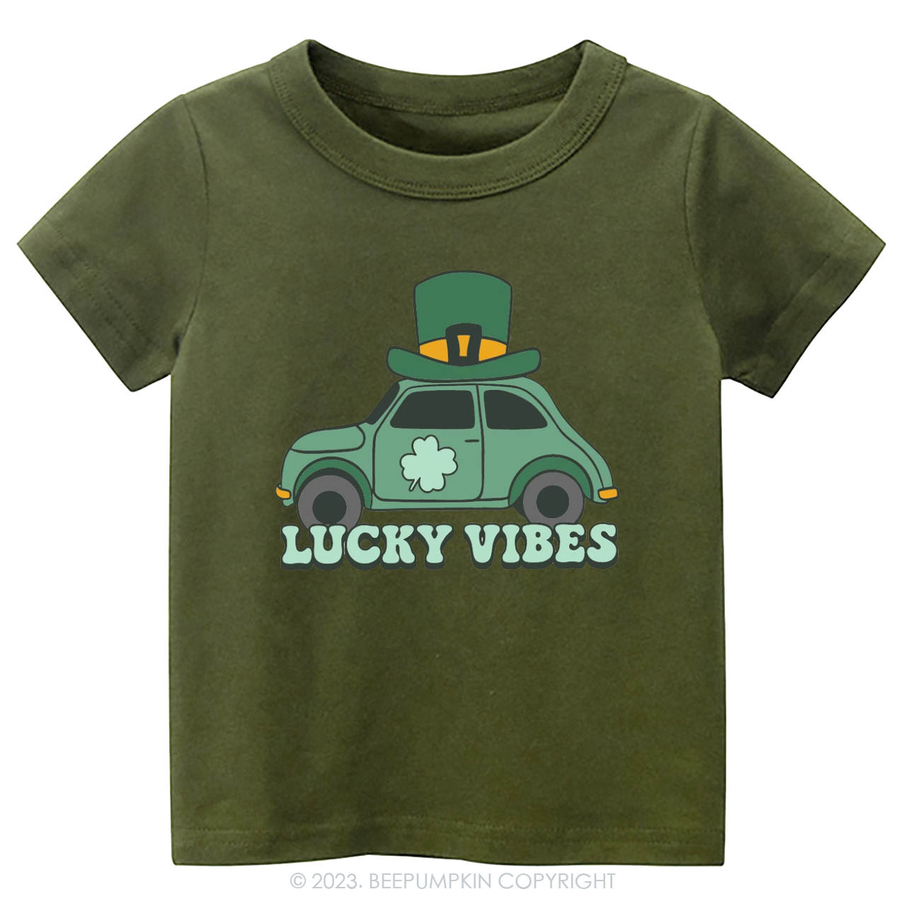 Lucky Vibes Car St.Patricks Day -Toddler Tees