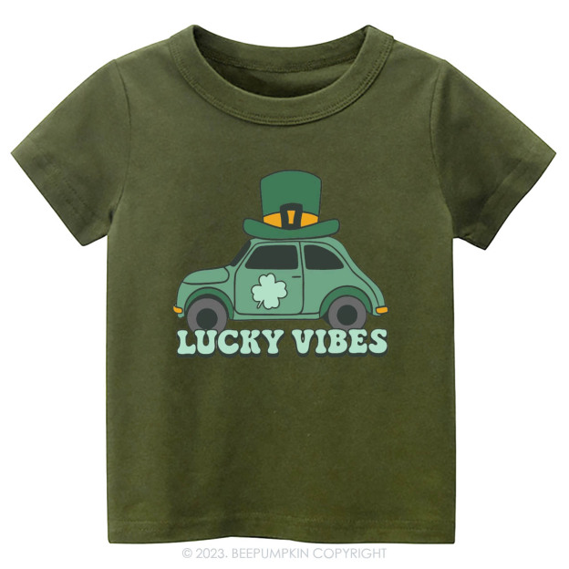 Lucky Vibes Car St.Patricks Day -Toddler Tees