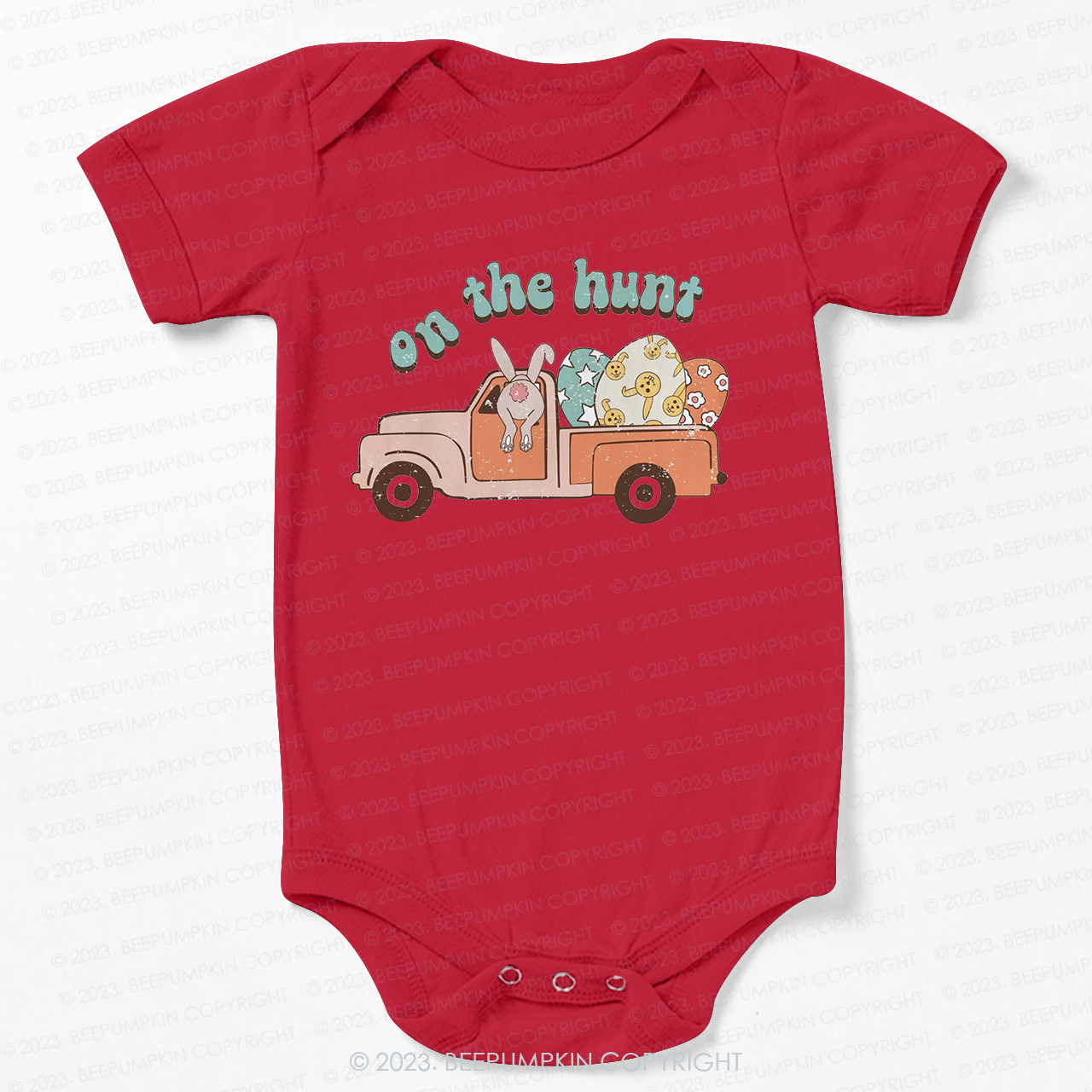 On the Hunt Easter Groovy Bodysuit For Baby