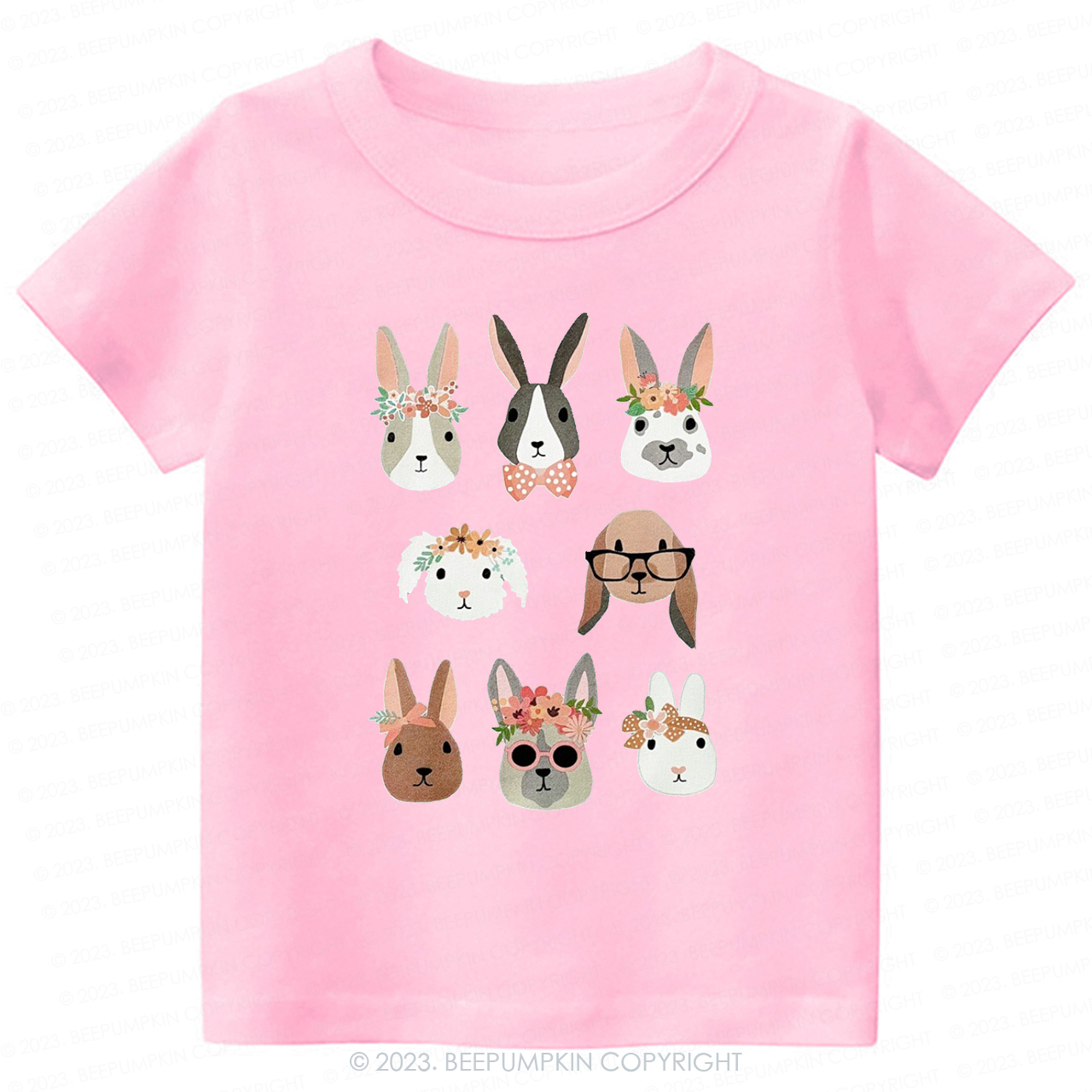 Cute Girl Bunny And Dog Easter Bunny-Toddler Tees
