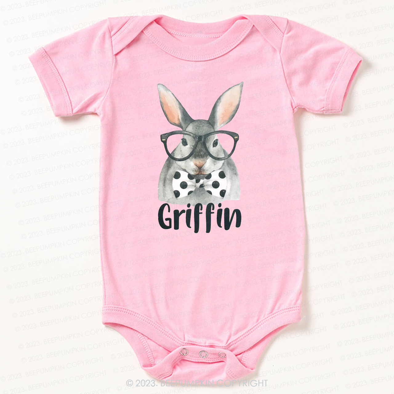 Personalized Easter Raglan Hipster Bunny Bodysuit For Baby