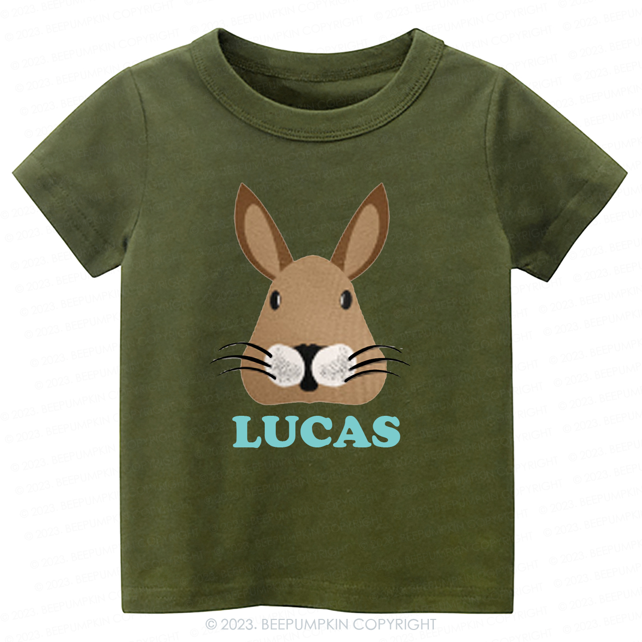 Personalized Easter Brown Bunny -Toddler Tees