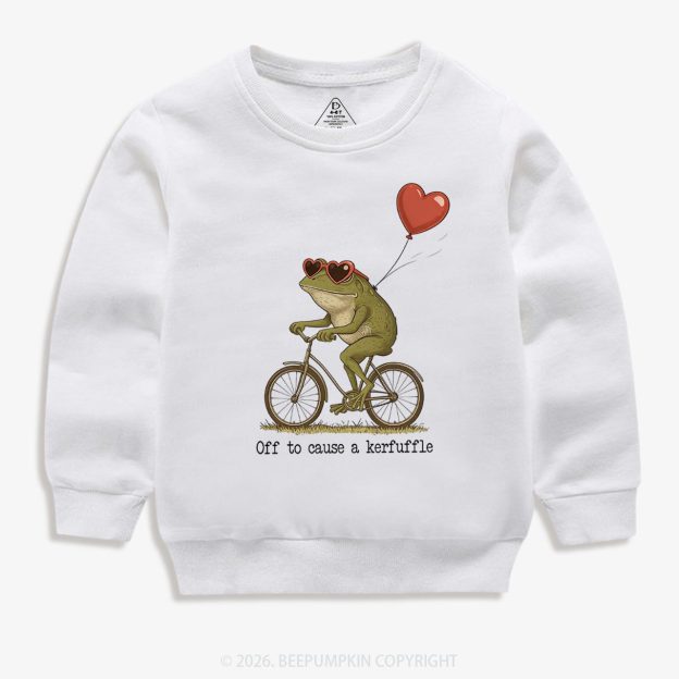 Off to Cause a Kerfuffle Valentine's Day Kid's Sweatshirt