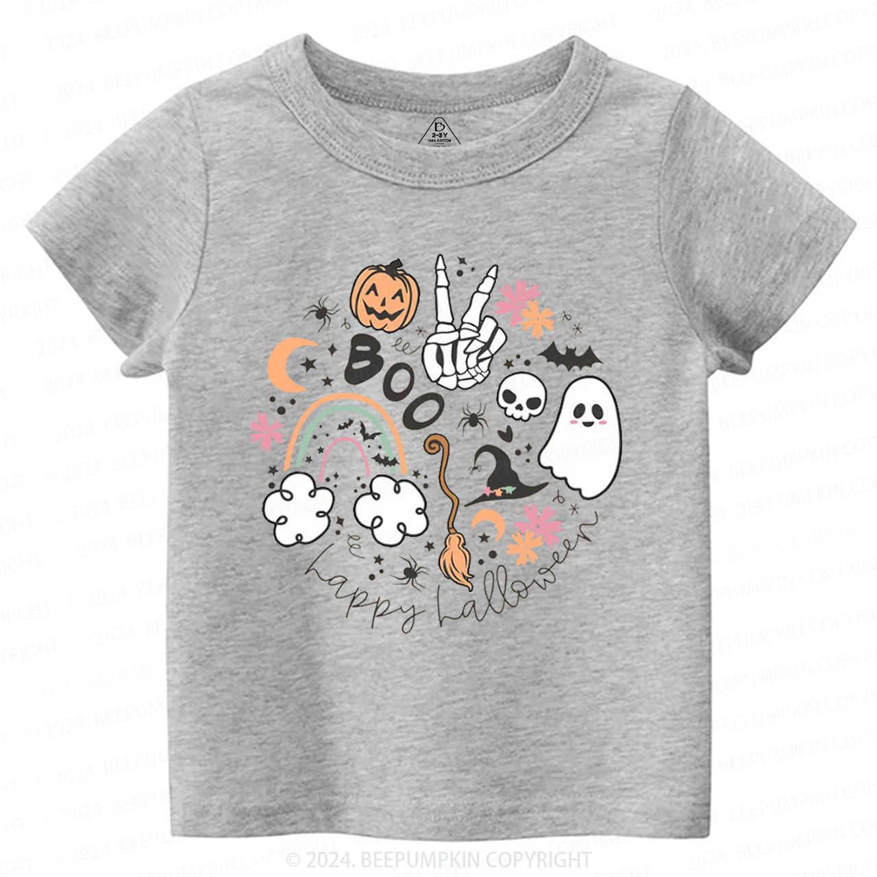 Happy Halloween Boo Groovy Skeleton Toddler&Kids Tees 