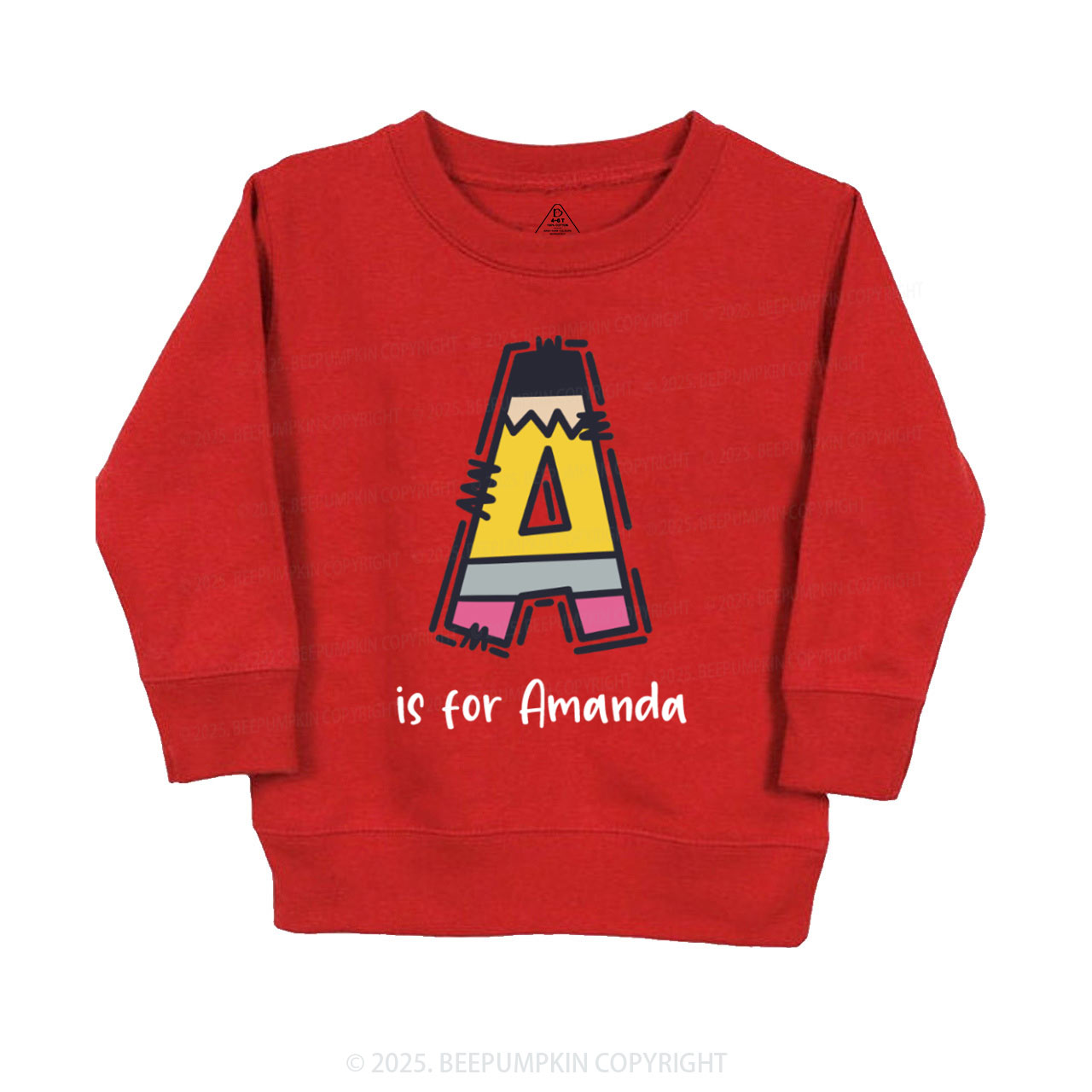 Personalized Pencil Letter Kid's Sweatshirt