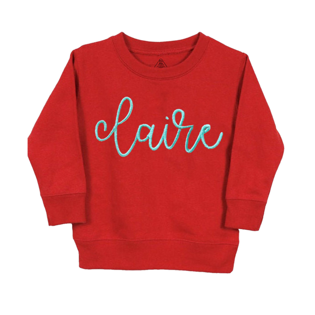 Personalized Embroidered Monogrammed Valentines Kids Sweatshirt