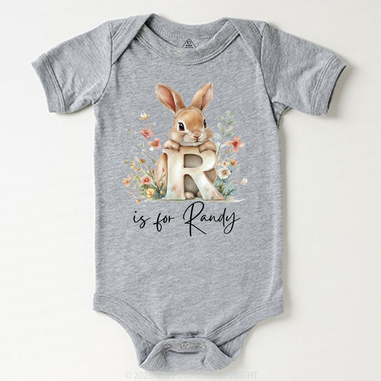 Personalized Name Animal Letter Bodysuit Beepumpkin
