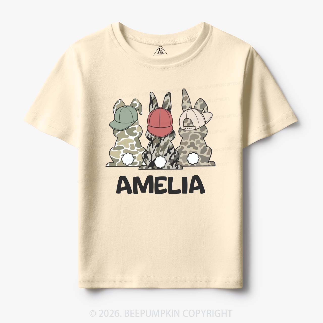 Personalized Camo Easter Bunny Toddler&Kid's Tees