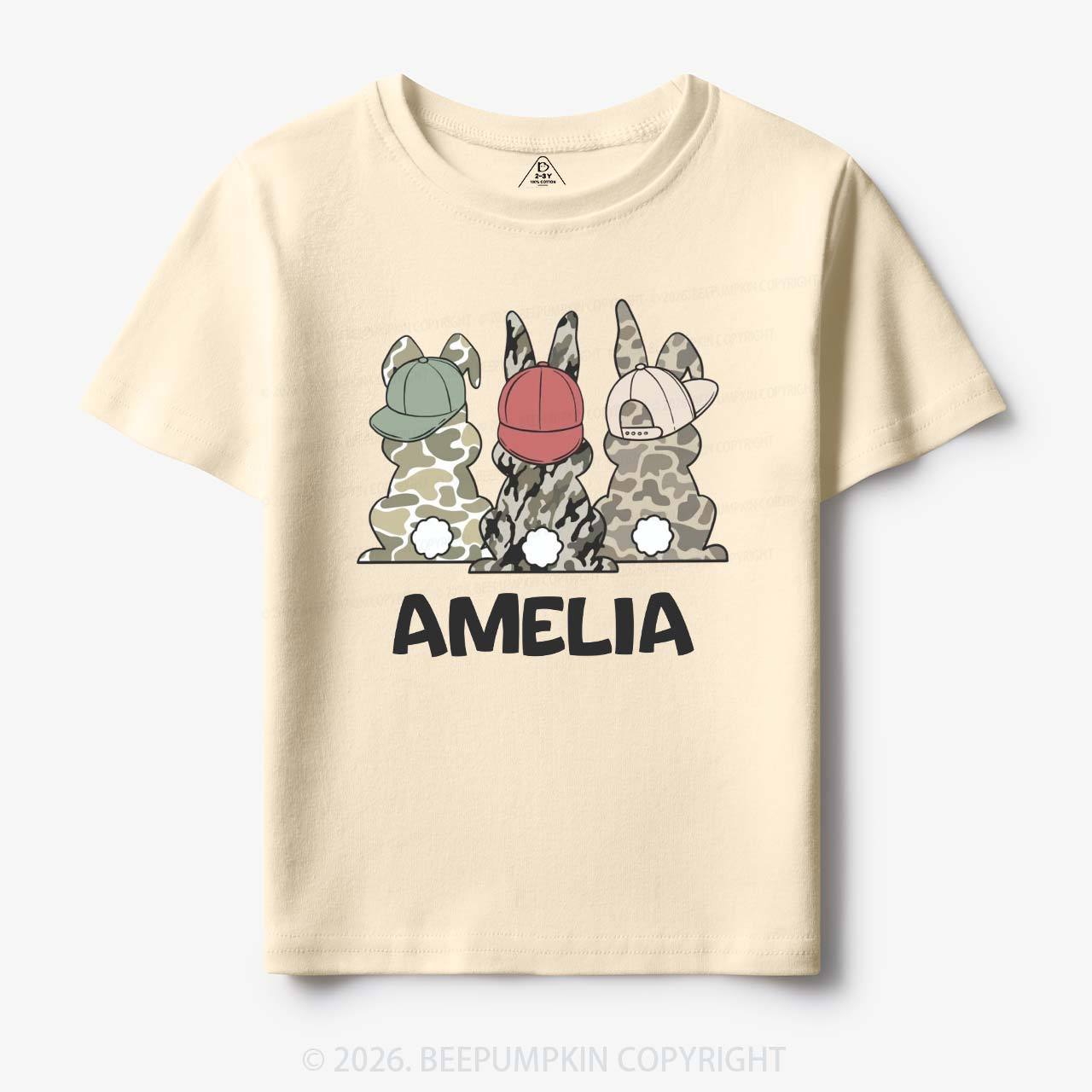 Personalized Camo Easter Bunny Toddler&Kid's Tees