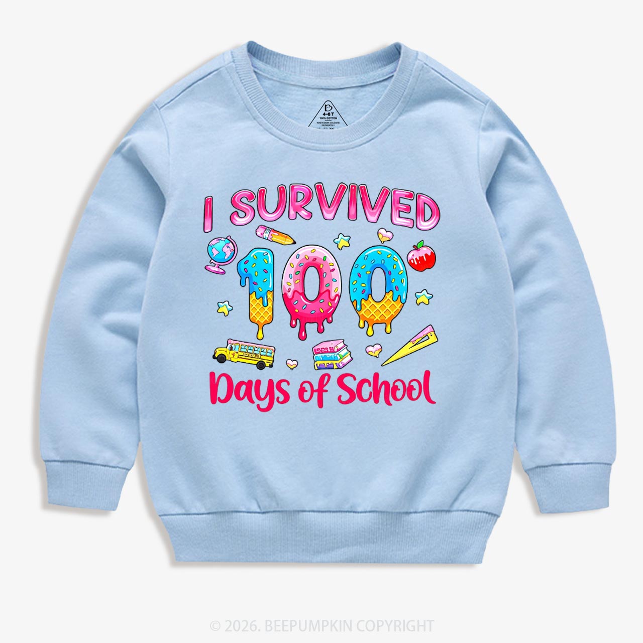 Sweet Survivor 100 Days Of School Toddler&Kid's Sweatshirt