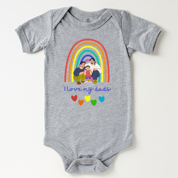 Love My Dads Cartoon LGBTQ  Bodysuit Beepumpkin