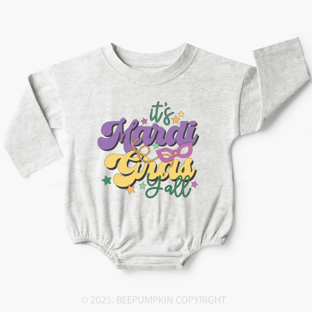 It's Mardi Gras Y'all Baby Bubble Romper Beepumpkin