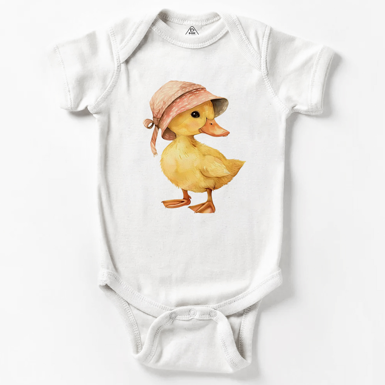 Baby Duck Pink Hat Bodysuit Beepumpkin