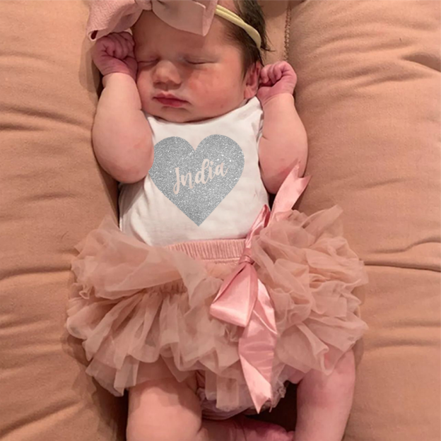 Personalized Love Name Baby Girl Tutu Outfit Set (3 Pieces)