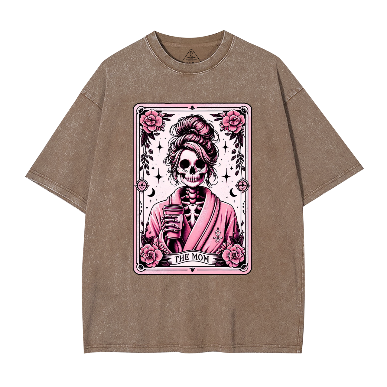 The Mom Funny Tarot Card Washed T-Shirts