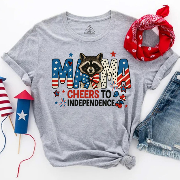 Patriotic Raccoon Mama T-Shirts