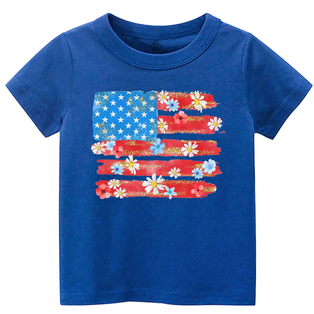 Flower American Flag Toddler&Kid's Tees Beepumpkin 