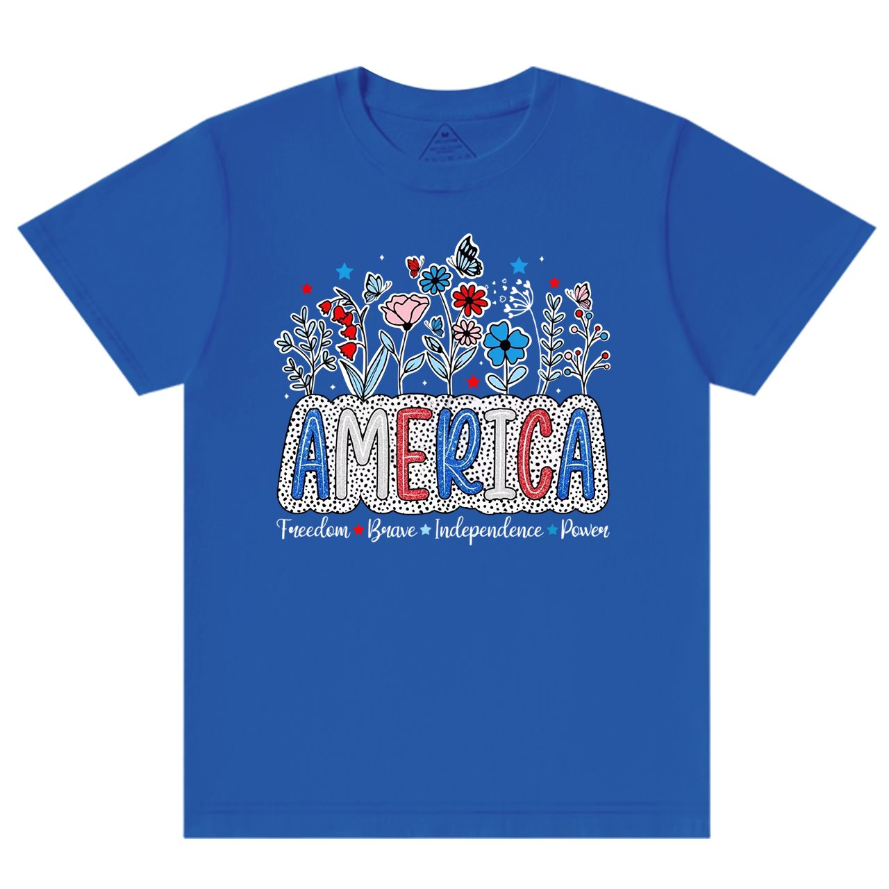 Floral Brushstroke USA Mama T-Shirts