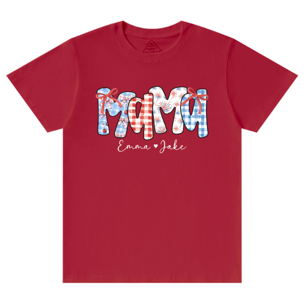 Personalized 4th Of July Mama T-Shirts