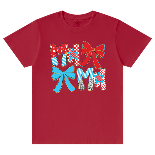 Preppy Patriotic Mama Coquette T-Shirts