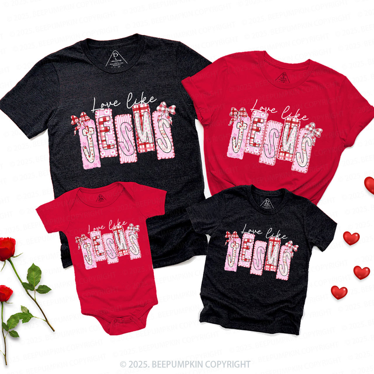Love Like Jesus Valentine's Day Family Shirt
